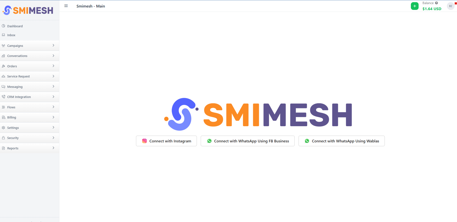 SMIMESH workspace and channel connection options